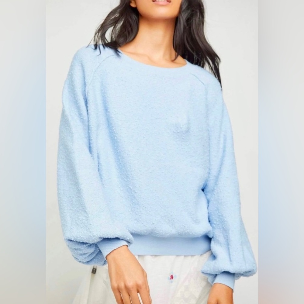 Free People Found My Friend Boulcé Pullover Size XS in Crystal Sky Blue